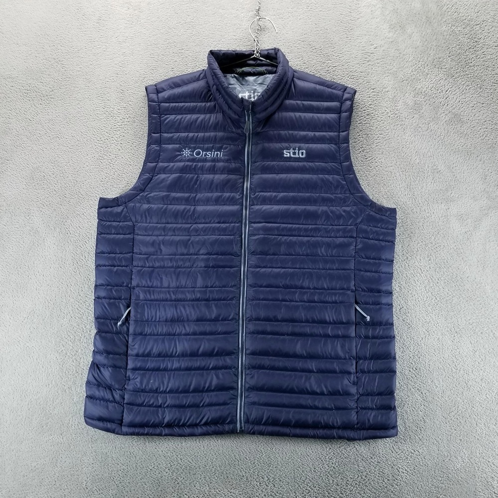 Stio Vest Mens L Blue Down Puffer Pertex Quilted Full Zip Outdoor SS25KLE2